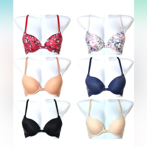 🆕 6 pcs Max Lift Power Wired Add 2 Cup Sizes T-Shirt Double Push Up Bra - Picture 2 of 2